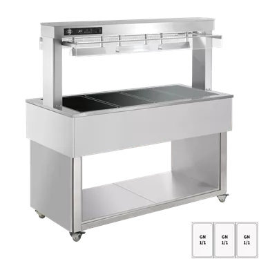 Food display island heated, glass ceramic GN 3-1/1 RAL | RM - TR BROWN+ 3R
