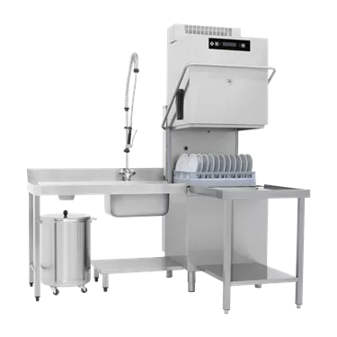 Hood type dishwasher double skin heat recovery system 50x60 - 400 V | RM - TT 162 REC ABT