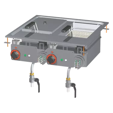 Electric fryer drop-in 2 baskets 0,66 kW/l, 10+10 l 400 V | RM - F2/10D-66ET