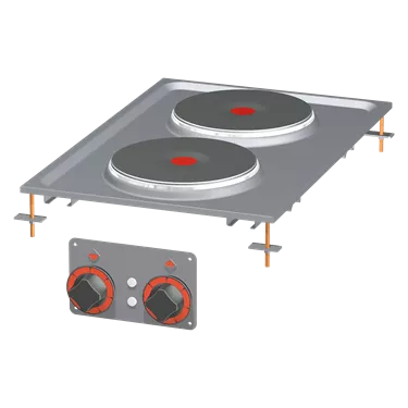 Cooking range drop-in electric 2x drop-in plate 400 V | RM - PCD-64ET