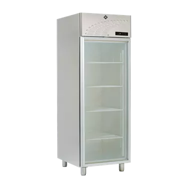 Cooling cabinet 650 l, LED light, glass door, GN 2/1, stainless steel | RM - LS 70 G