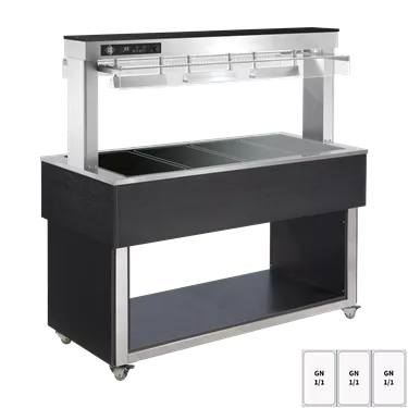 Food display island heated, glass ceramic GN 3-1/1 Wenge | RM - TR BROWN+ 3W