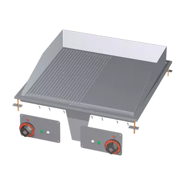 Fry-top griddle plate 56x55 drop-in electric combined 400 V | RM - FTLRD-66ET