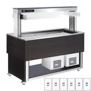 Food display island chilled, adjustable GN 6-1/1 Wenge | RM - TR BLUE+ 6W