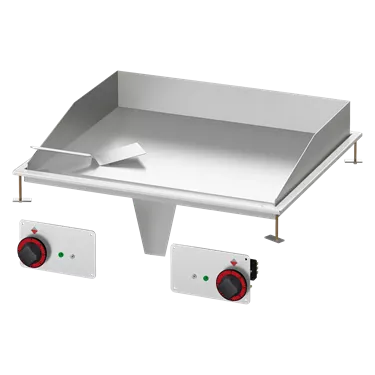 Fry-top griddle plate 75x55 drop-in electric chromed smooth 400 V | RM - FTLD-68ETS