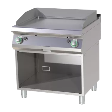 Fry-top griddle plate smooth chromed on open cabinet | RM - FTHC 780 G