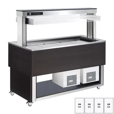 Food display island chilled, adjustable GN 4-1/1 Wenge | RM - TR BLUE+ 4W