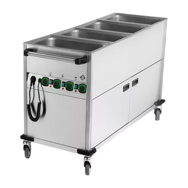Mobile electric bain-marie GN 4-1/1 clad with controls on the shorter side | RM - BMPK 4120 CS