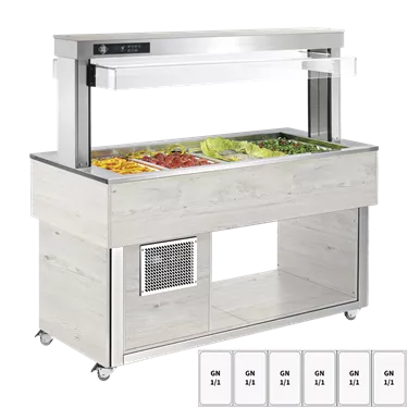 Food display island chilled GN 6-1/1 - 200 mm,  Hemlock | RM - TR GREEN+ 6H