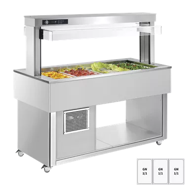 Food display island chilled GN 3-1/1 - 200 mm,  RAL | RM - TR GREEN+ 3R