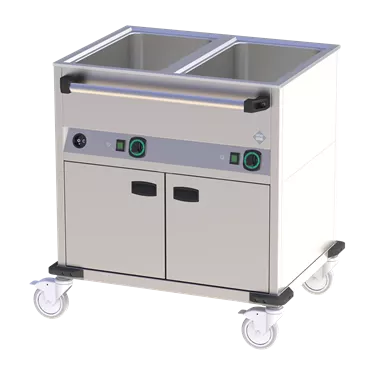 Bain marie trolley electric GN 2-1/1 insulated, controls on longer side | RM - BMPD 2120 CS