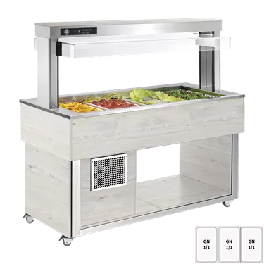 Food display island chilled GN 3-1/1 - 200 mm,  Hemlock | RM - TR GREEN+ 3H