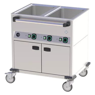 Bain marie trolley electric GN 2-1/1 heated cupboard controllers on longer side | RM - BMPD 2120 CSH