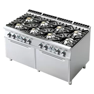Stove combined with static electric oven 2x GN 2/1 - 8x burner | RM - CF8-916GE