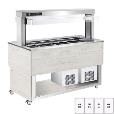 Food display island chilled, adjustable GN 4-1/1 Hemlock | RM - TR BLUE+ 4H