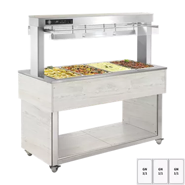 Food display island heated, dry tub GN 3-1/1 Hemlock | RM - TR ORANGE+ 3H