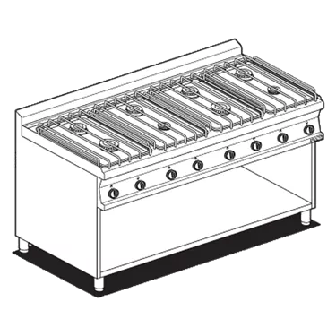 Gas stove 8x burner with base | RM - PC-716GP
