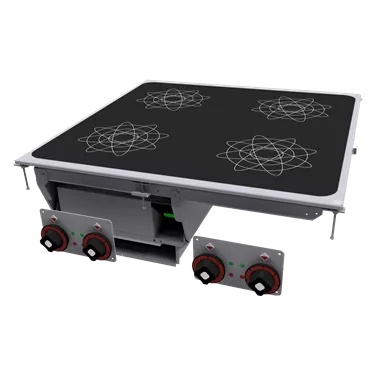 Cooking range induction drop-in electric 4x drop-in plate 400 V | RM - PCID-68ET
