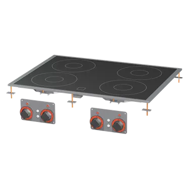 Cooking range glass ceramic drop-in electric 4x drop-in plate 400 V | RM - PCCD-68ET