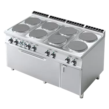 Electric stove with static electric oven 3x GN 1/1 - 8x hot plate 400 V | RM - CF8-916ETV