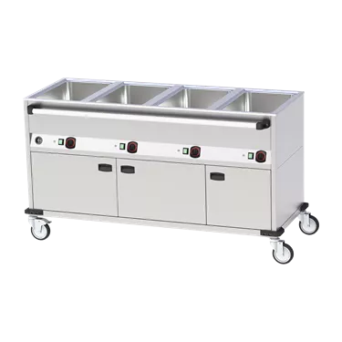 Bain Marie mobile electric GN 4-1/1 sheathed controls on the longer side | RM - BMPD 4120 CS