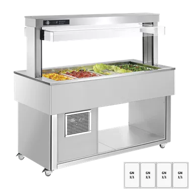 Food display island chilled GN 4-1/1 - 200 mm,  RAL | RM - TR GREEN+ 4R