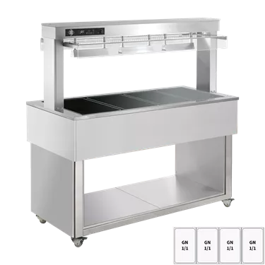 Food display island heated, glass ceramic GN 4-1/1 RAL | RM - TR BROWN+ 4R