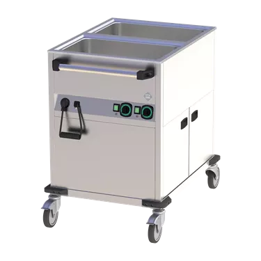 Bain marie trolley electric GN 2-1/1 insulated, controls on shorter side | RM - BMPK 2120 CS
