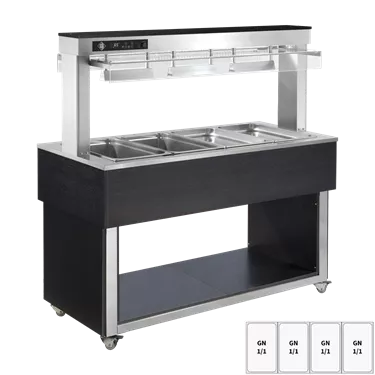 Food display island heated, bain marie tub GN 4-1/1 Wenge | RM - TR RED+ 4W
