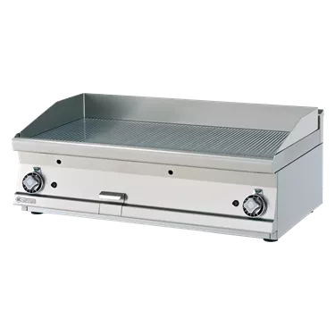 Fry-top griddle plate 100x45 gas grooved without cabinet | RM - FTRT-610G
