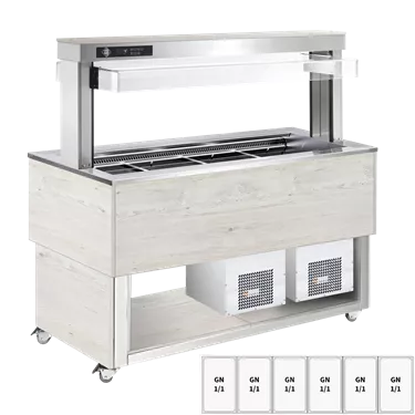 Food display island chilled, adjustable  GN 6-1/1 Hemlock | RM - TR BLUE+ 6H