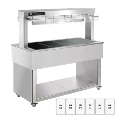 Food display island heated, glass ceramic GN 6-1/1 RAL | RM - TR BROWN+ 6R