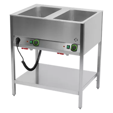 Bain marie stationary electric GN 2-1/1 controllers on longer side with rack  | RM - BMSD 2120