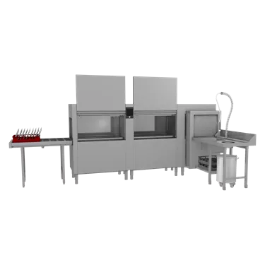Rack conveyor dishwasher 270, cold water, left exit, corner pre-wash | RM - XT 270 L P Y