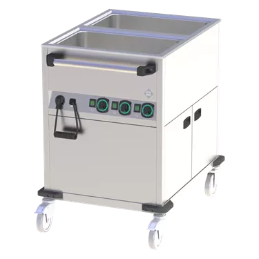 Bain marie trolley electric GN 2-1/1 heated cupboard controllers on shorter side | RM - BMPK 2120 CSH