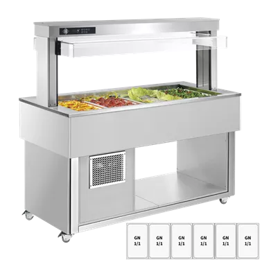 Food display island chilled GN 6-1/1 - 200 mm,  RAL | RM - TR GREEN+ 6R