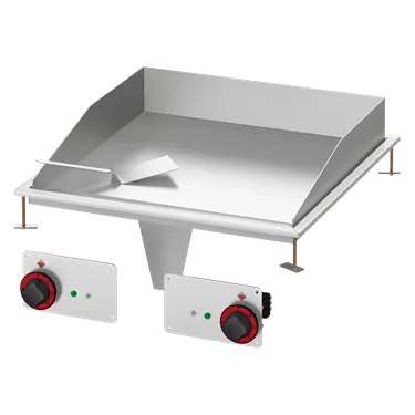 Fry-top griddle plate 56x55 drop-in electric chromed smooth 400 V | RM - FTLD-66ETS