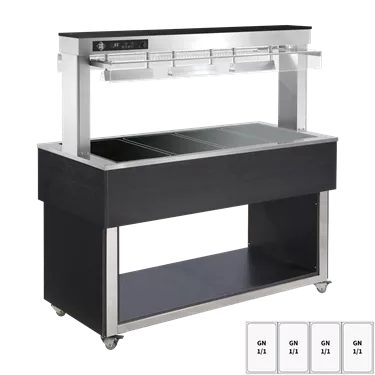 Food display island heated, glass ceramic GN 4-1/1 Wenge | RM - TR BROWN+ 4H
