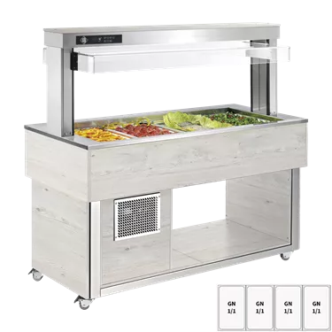Food display island chilled GN 4-1/1 - 200 mm,  Hemlock | RM - TR GREEN+ 4H