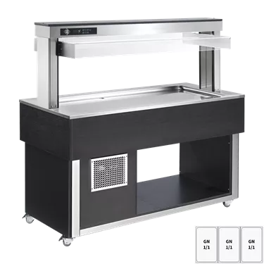 Food display island chilled GN 3-1/1 - 30 mm,  Wenge | RM - TR LIME+ 3W