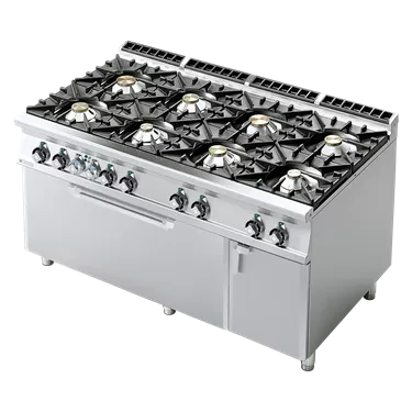 Stove combined with static electric oven 3x GN 1/1 - 8x burner | RM - CF8-916GEV