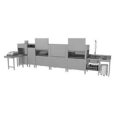 Rack conveyor dishwasher 300, cold water, left exit, corner dryer | RM - XT 300 L U Y