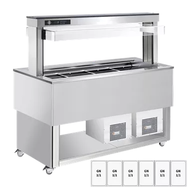 Food display island chilled, adjustable GN 6-1/1 RAL | RM - TR BLUE+ 6R