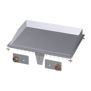 Fry-top griddle plate 75x55 drop-in electric chromed grooved 400 V | RM - FTRD-68ETS