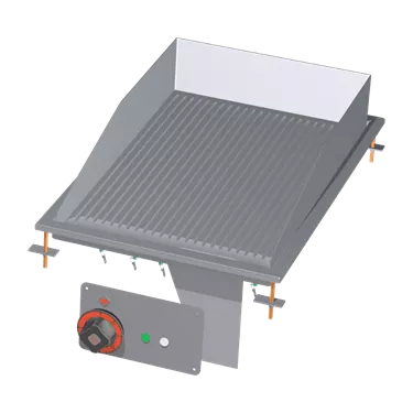 Fry-top griddle plate 36x55 drop-in electric grooved 400 V | RM - FTRD-64ET