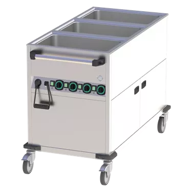 Bain marie trolley electric GN 3-1/1 heated cupboard controllers on shorter side | RM - BMPK 3120 CSH