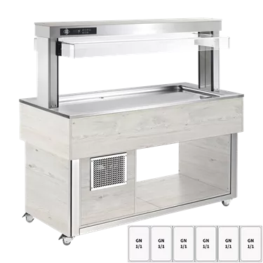 Food display island chilled GN 6-1/1- 30 mm,  Hemlock | RM - TR LIME+ 6H
