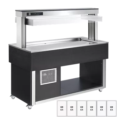 Food display island chilled GN 6-1/1 - 30 mm,  Wenge | RM - TR LIME+ 6W