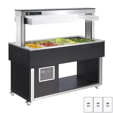 Food display island chilled GN 3-1/1 - 200 mm,  Wenge | RM - TR GREEN+ 3W 