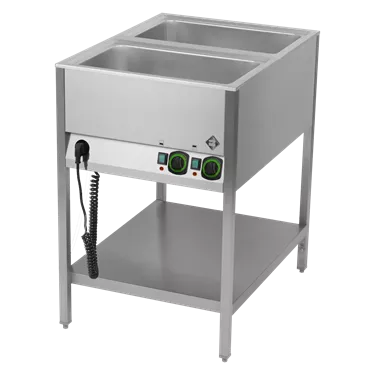 Bain marie stationary electric GN 2-1/1 controllers on shorter side with rack  | RM - BMSK 2120
